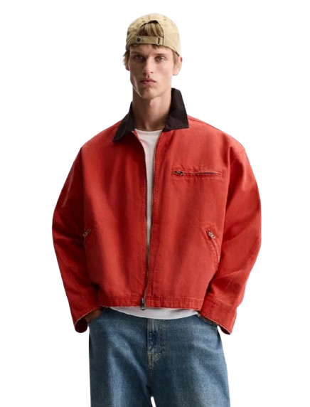 The Red Jacket with Contrast Collar